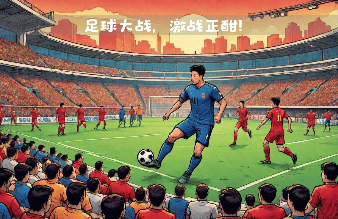 足球场上激烈对抗,队员们斗志昂扬 足球场上激烈对抗,队员们斗志昂扬