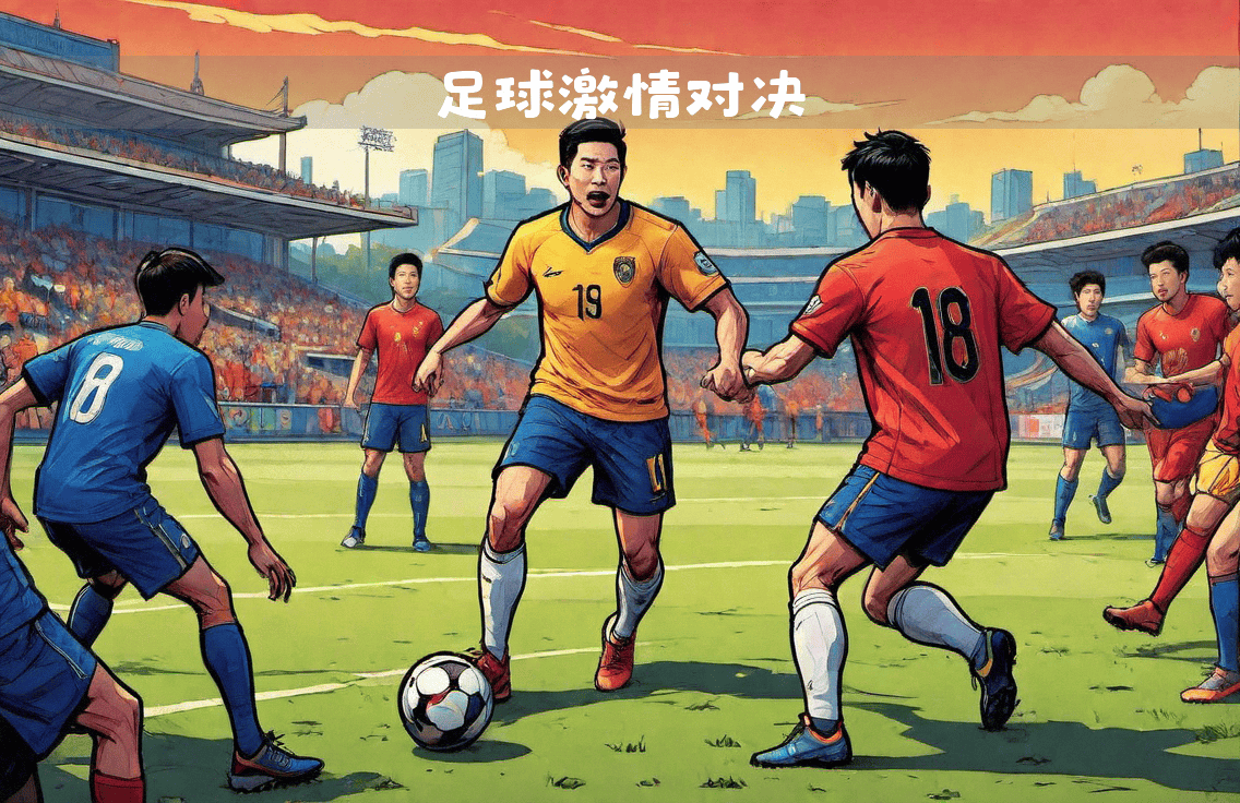 足球场上激烈对抗,队员们斗志昂扬 足球场上激烈对抗,队员们斗志昂扬